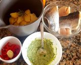 Foto del paso 1 de la receta: Trucha a la plancha, c/papas y salsa verde. #Mercado