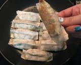 A picture of step 8 of Cabbage Pork Potstickers.