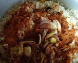 A picture of step 3 of Prawn biriyani.
