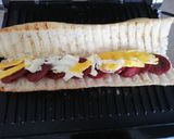 Une image de l'étape 3 de Toast turc au sucuk +œuf et mozzarella.