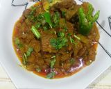 A picture of step 7 of Lauki gosht.