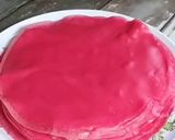 Gambar langkah 3 resipi Rose laici mille crepe cake.