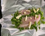 Une image de l'étape 8 de Filets de lieu jaune au poivron vert, persil et citron.