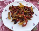 Une image de l'étape 7 de Poivrons bicolores marinés cumin, ail et coriandre à la plancha.