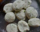 A picture of step 5 of Muli Ki Murauri/ radish puri.