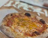 A picture of step 7 of Sourdough Pizza dough using Sourdough Biga.