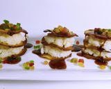 Foto del paso 7 de la receta Milhoja dulce de pan rústico con arroz con leche, frutas confitadas y sirope de frutos rojos