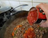 A picture of step 7 of My Tomato Hot Peppered Steak Mince meal with Veg😀.