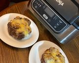 A picture of step 5 of Air Fryer beer bottle stuffed bacon burgers.