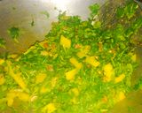 A picture of step 2 of Methi saag.