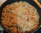 Foto del paso 5 de la receta: Arroz con carne, verduras, gambas y salsa de soja