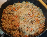 Foto del paso 5 de la receta: Arroz con carne, verduras, gambas y salsa de soja