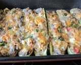 Cukkini gombaraguval töltve, sajttal sütve recept fázis 5 fotója