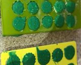 A picture of step 3 of Tricolour chocolate with orange, pistachios and coconut flavour.