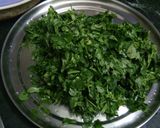 A picture of step 2 of Methi Ringan nu Shaak Bajra no rotlo.