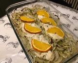 Une image de l'étape 8 de Dos d'églefin à l'orange et oignon de roscoff (marinade orange et cardamome).