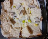 A picture of step 2 of Umm Ali(Arabic dessert).