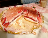 Foto del paso 5 de la receta: Tarta de queso sin horno, con interior de Gelatina de frambuesa
