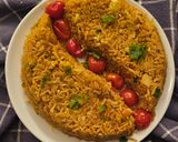 صورة لخطوة 7 من وصفة أرز بالملفوف والطماطم الكرزية