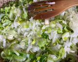 A picture of step 4 of Tarta de Puerro/ Leek Quiche.