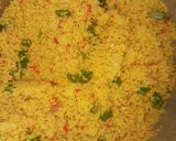 A picture of step 3 of Cous cous and Chicken stir fry.