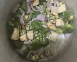 A picture of step 3 of Pudhina Pulao / Mint Flavoured Basmati rice -my way.
