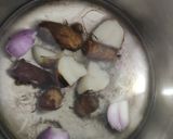 A picture of step 1 of Arbi soup (Taro Root).