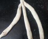 A picture of step 3 of Braided challah bread.
