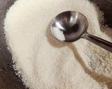 A picture of step 1 of Coconut Mava Burfi.