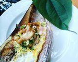 Hình bước làm 4 của món Sò mai nướng mỡ hành + trứng gà ta 😋😋