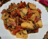 A picture of step 4 of Alu matar methi gajar ki bhujia.