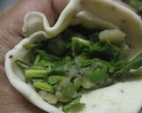 A picture of step 6 of Samosa with fruit salad.