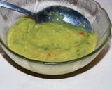 A picture of step 4 of Quinoa with black beans and avocado- topped with Avocado cashew dressing.