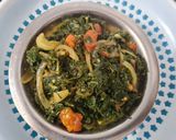 A picture of step 3 of Suva Palak nu shak (Spinach & dill vegetable).