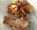 Foto del paso 4 de la receta: PAPAS Y BONIATOS CON CHURRASCO DE CARRÉ DE CERDO 🥔🍗