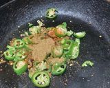 A picture of step 3 of Mirchi with dahi.