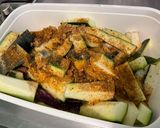 Une image de l'étape 10 de Duo de courgettes et aubergine chinoise aux gingembre et épices.