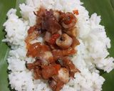 Foto langkah ke 4 dari resep Nasi Bakar Cumi Asin.