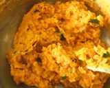 A picture of step 2 of Jowar bhakri with vegetable zunka wadi.