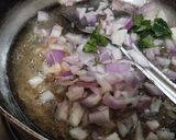 A picture of step 3 of Vidarbha special Nagpuri style Wanga batata Saoji masala bhaji.