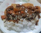 A picture of step 8 of Katsu Curry Rice (カツカーレライス).