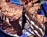 A picture of step 12 of Chocolate Drip cake.