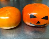 A picture of step 1 of Halloween Japanese Persimmon salad.