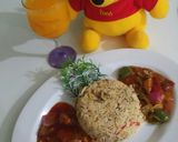 A picture of step 10 of Fried rice with shashlik.