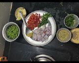 A picture of step 1 of Matar pulao.