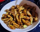 A picture of step 2 of Eggplant and King Oyster Mushrooms Stir-Fried with Basil.