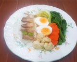 รูปขั้นตอนการทำที่ 3 ของ ข้าวหน้าหมูไข่ต้มผักลวก (อาหารคลีน)