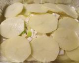 A picture of step 2 of Potato and leek bake with a bacon crumb.