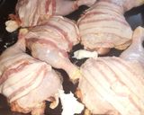 Töltött csirkecomb bacönnel, sült almával, tört krumplival :) recept fázis 4 fotója