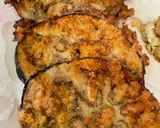 A picture of step 5 of Fry eggplant with rice and black beans.